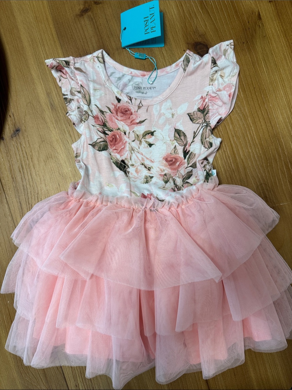 New with tags! Posh Peanut Pink Floral Tulle Dress